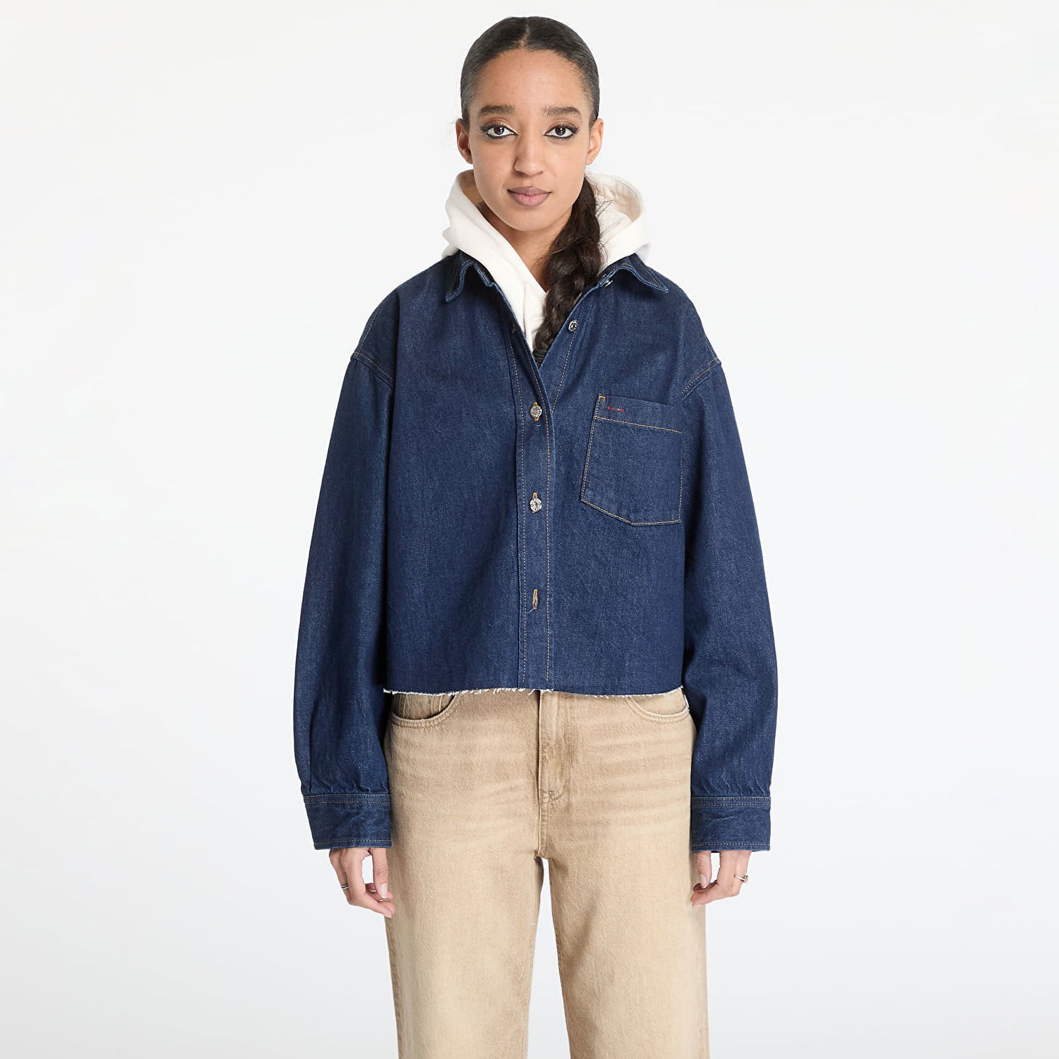 Košeľa Tommy Hilfiger Tommy Jeans Cropped Denim Shirt Jacket Modrá | DW0DW20567 1BK, 0