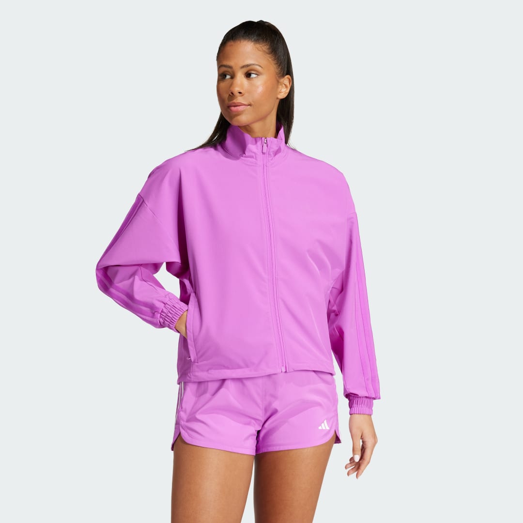 Vetrovka adidas Performance Pacer All Gym 3-Stripes Woven Jacket Ružová | IX1701, 0