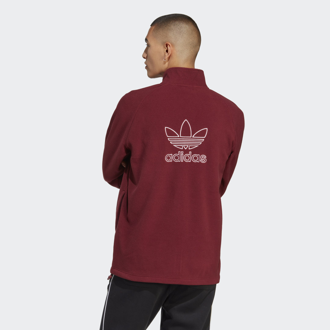 Bunda adidas Originals Adicolor Classics Trefoil Teddy Fleece Vínová | HR3347, 1