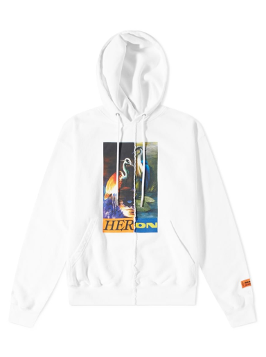 Mikina HERON PRESTON Regular Split Hoodie Biela | HMBB021F21JER0010122