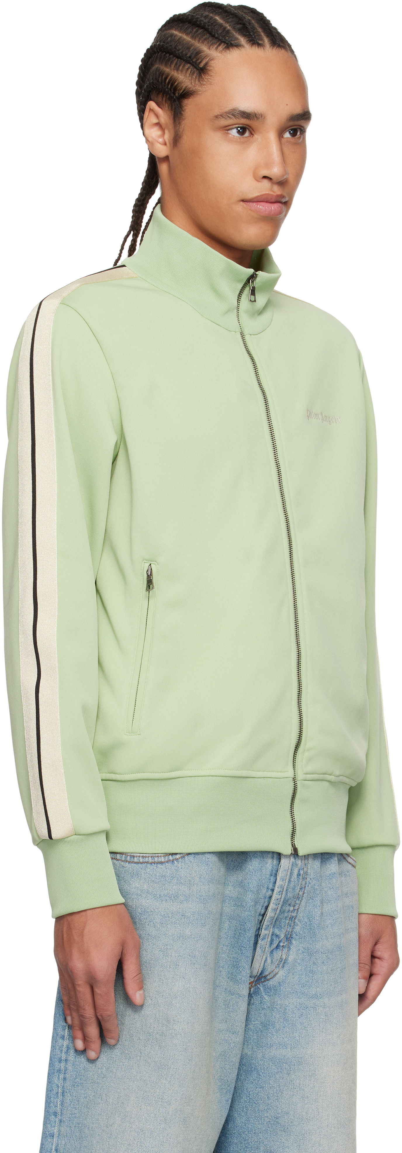 Bomber bunda Palm Angels Palm Angels Embroidered Logo Track Jacket Zelené | PMBD058S25FAB0015303, 1