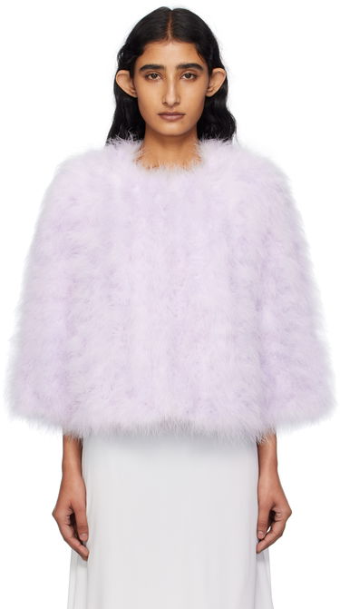 Bunda Yves Salomon Yves Salomon Short Feather Jacket Fialová | 26W23WAV15454PLUX, 0