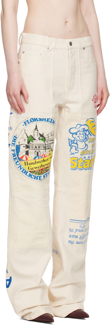 Džínsy Marine Serre Marine Serre Regenerated Workwear Trousers Béžová | UPA059A UWOV0009, 4
