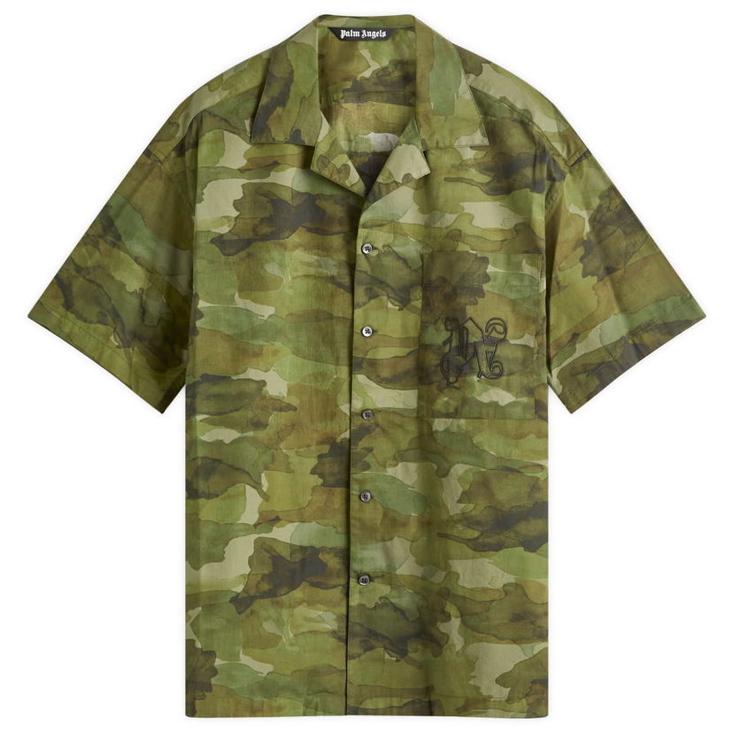 Košeľa Palm Angels Camo Military Shirt Zelené | PMGG007F24FAB0055610