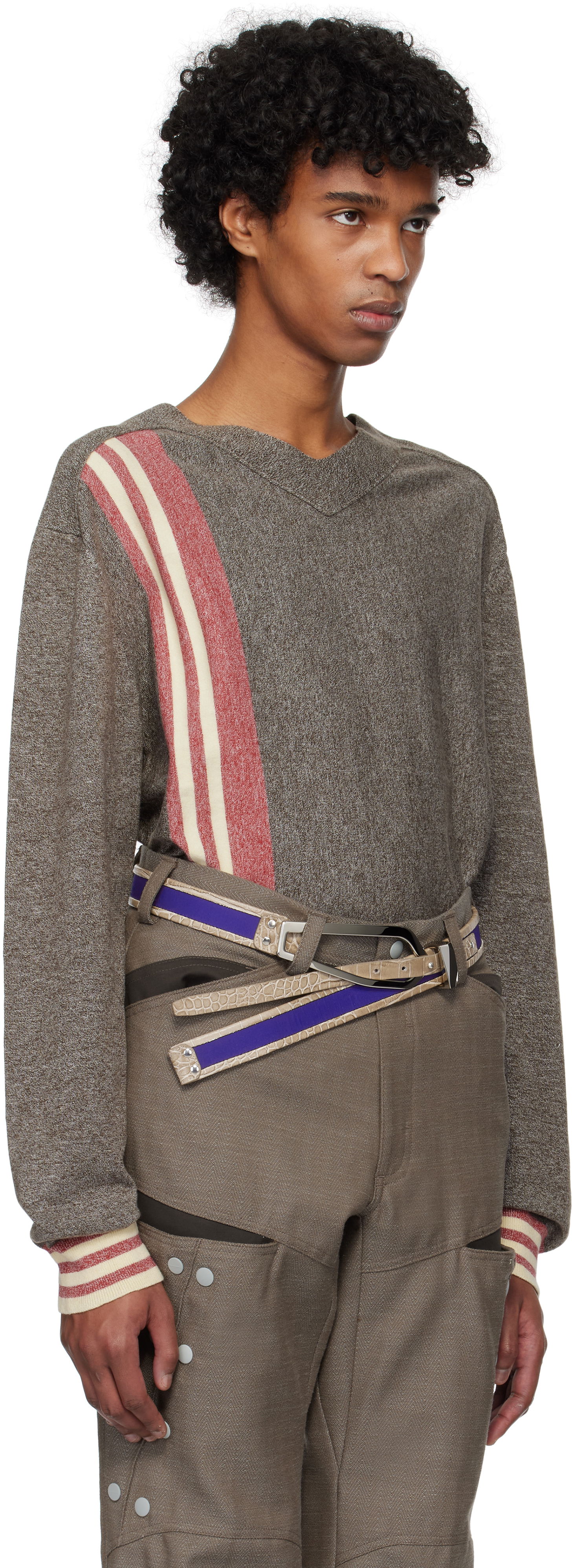 Sveter KIKO KOSTADINOV Kiko Kostadinov Ostro Sweater Hnedá | KKSS25KN02-107, 1