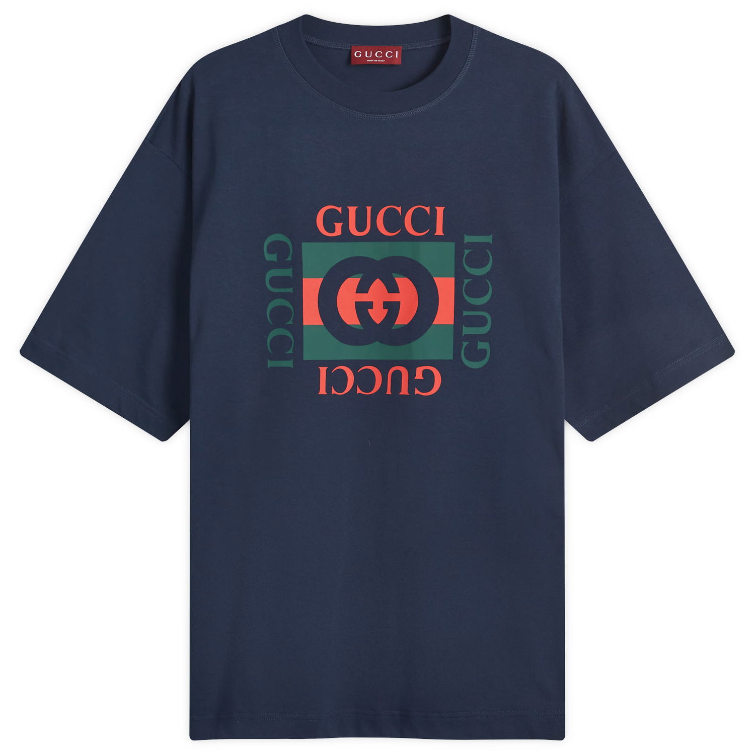 Tričko Gucci Interlocking Box Logo T-Shirt Navy | 784361-XJGKA-4735, 0