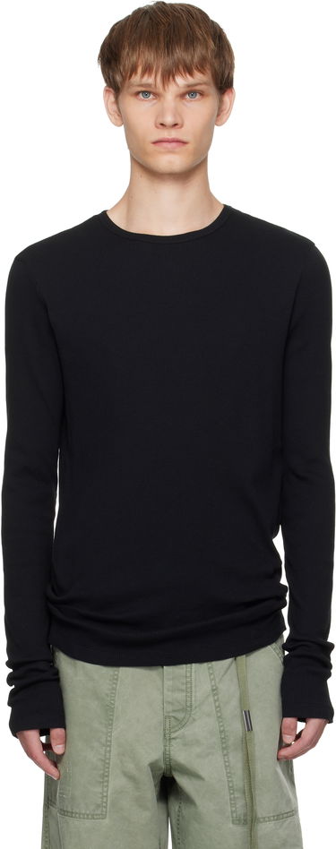 Tričko Ann Demeulemeester Ann Demeulemeester Greg Thermal Long Sleeve T-Shirt Čierna | B0011646-FA659-099, 0