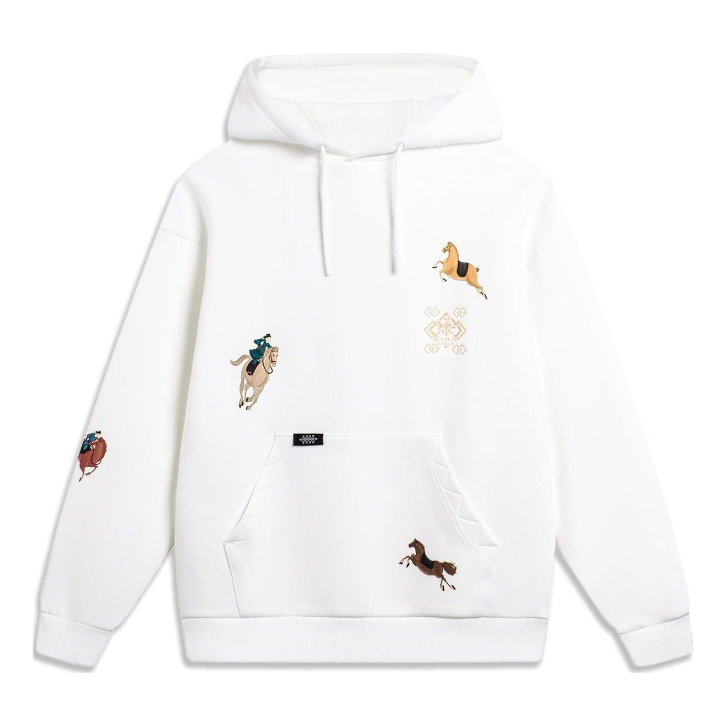 Mikina Li-Ning Graphic Hoodie with Horse Embroidery Biela | AWDTE21-1, 0