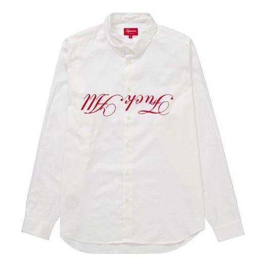 Košeľa Supreme Reid Fuck All Button-Down Shirt Biela | SUP-SS21-199