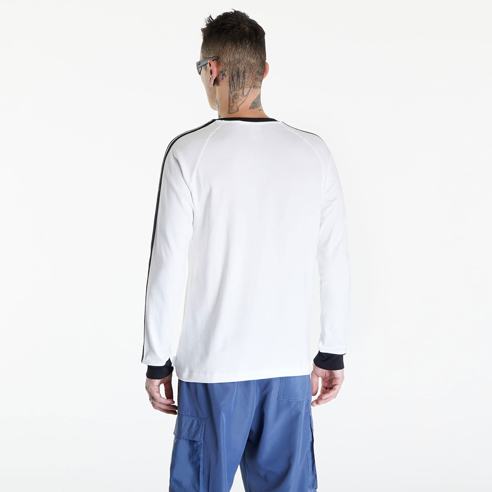 Flames Long Sleeve Tee White/ Black