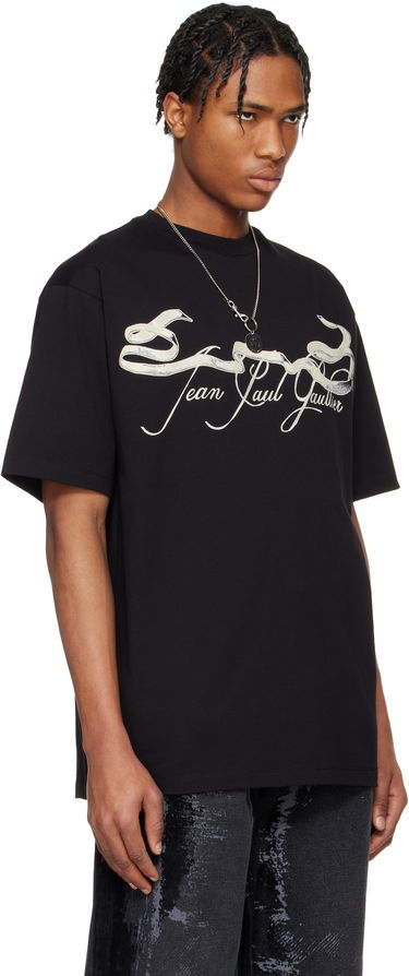Tričko Jean Paul Gaultier Jean Paul Gaultier Oversized Tattoo Ruban T-Shirt Čierna | 25/34-F-TS118I-J090-0005, 1