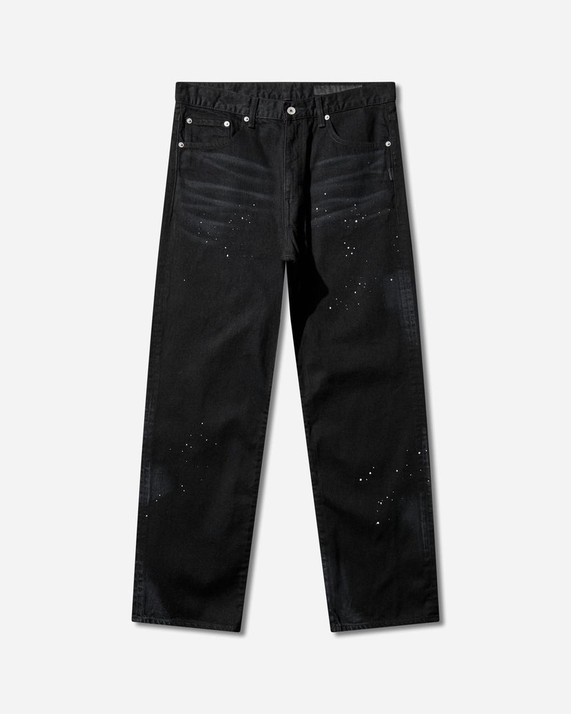 Džínsy Neighborhood Washed Basic Paint Splatter Pants Čierna | 252AQNH-PTM07 BLACK