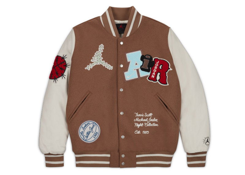 Bomber bunda Jordan Travis Scott Varsity Jacket Hnedá | DO4104-256, 1