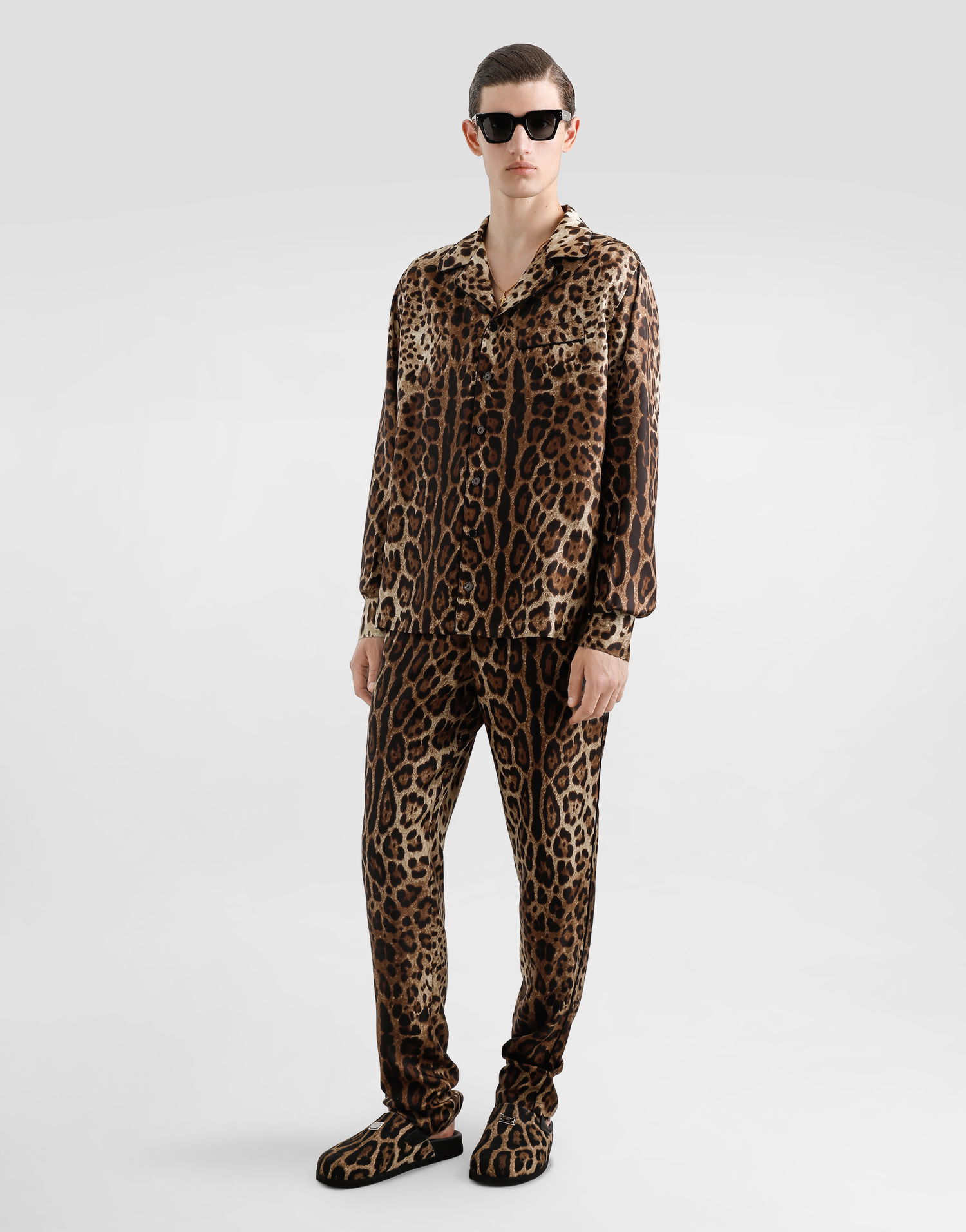 Košeľa Dolce & Gabbana Dolce & Gabbana Silk Vanity Leopard Print Shirt Hnedá | G5IF1TGI955HY13M, 1