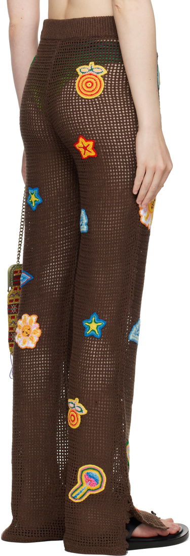 Nohavice Casablanca Casablanca Crochet Motif Trousers Hnedá | WS25-KW-940-01, 2