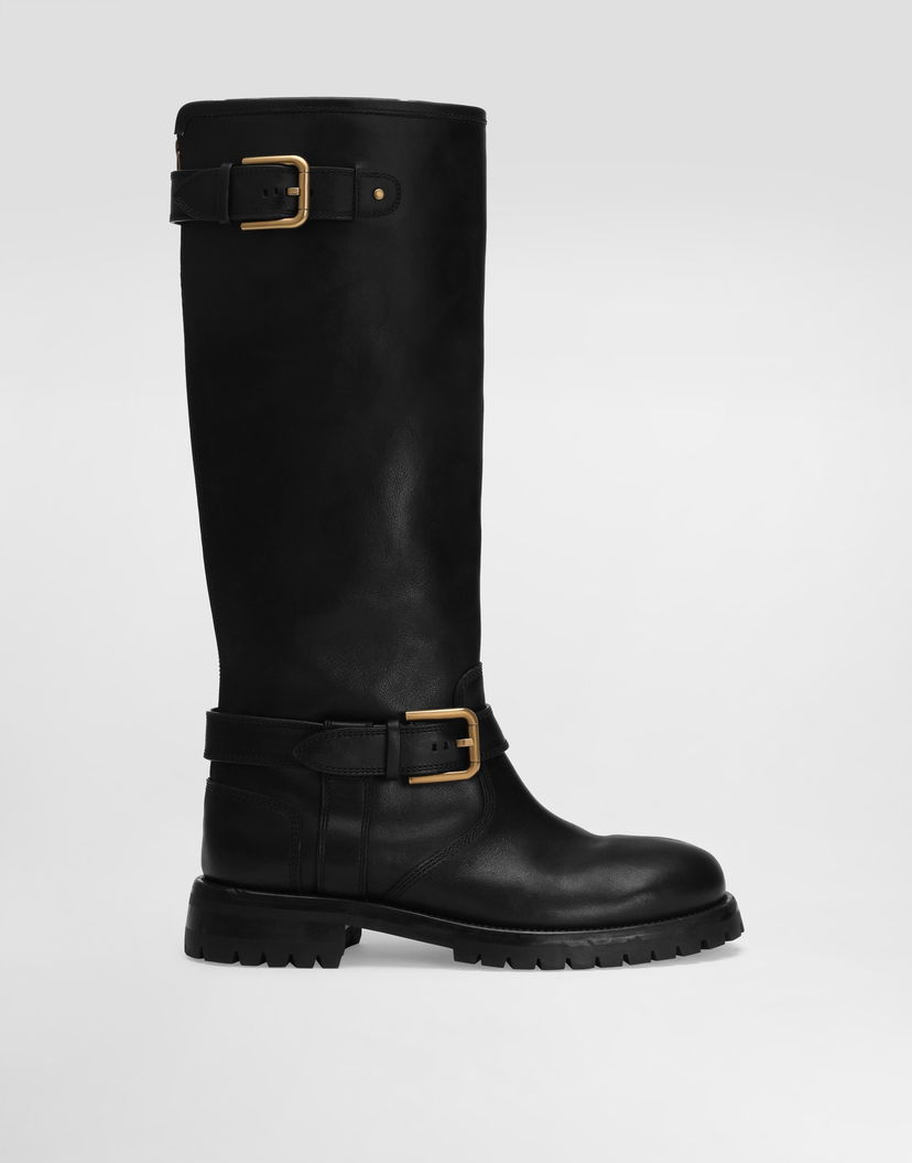 Doplnky Dolce & Gabbana Dolce & Gabbana Calfskin Biker Boots Čierna | CU1213AW35280999