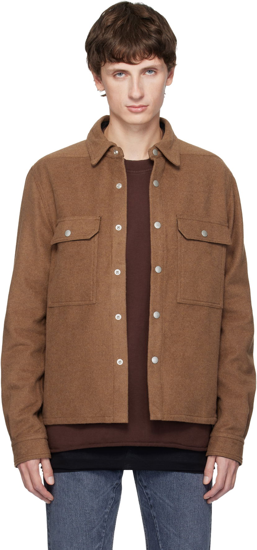 Bunda Rick Owens DRKSHDW Concordians Cropped Overshirt Hnedá | DL02E2299 CFRTJP