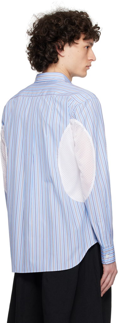 Košeľa Comme des Garçons Broad Stripe x Polyester Mesh Shirt Modrá | DO-B025-051, 2