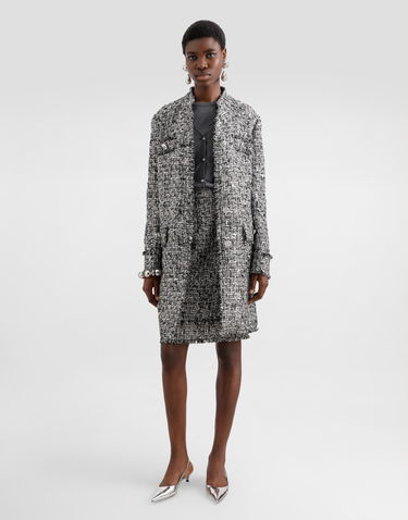 Kabáty Dolce & Gabbana Dolce & Gabbana Single-Breasted Raschel Tweed Coat Rôznofarebný | F0W2PTFMMH7S8030, 1