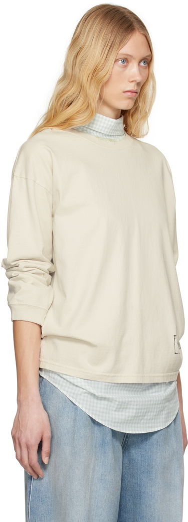 Sveter Maison Margiela Maison Margiela Printed Logo Long Sleeve T-Shirt Béžová | S51GC0535 S24567, 1