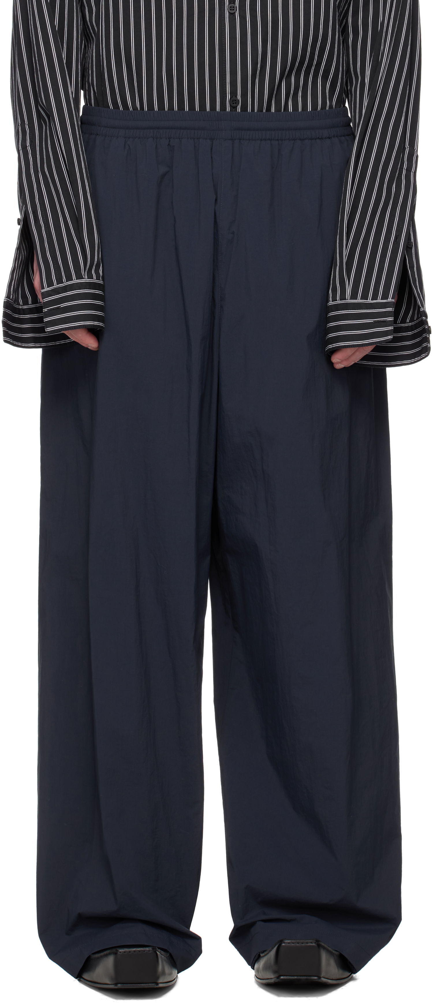 Nohavice Balenciaga Balenciaga Nylon Track Pants Navy | 814576TRO32, 0