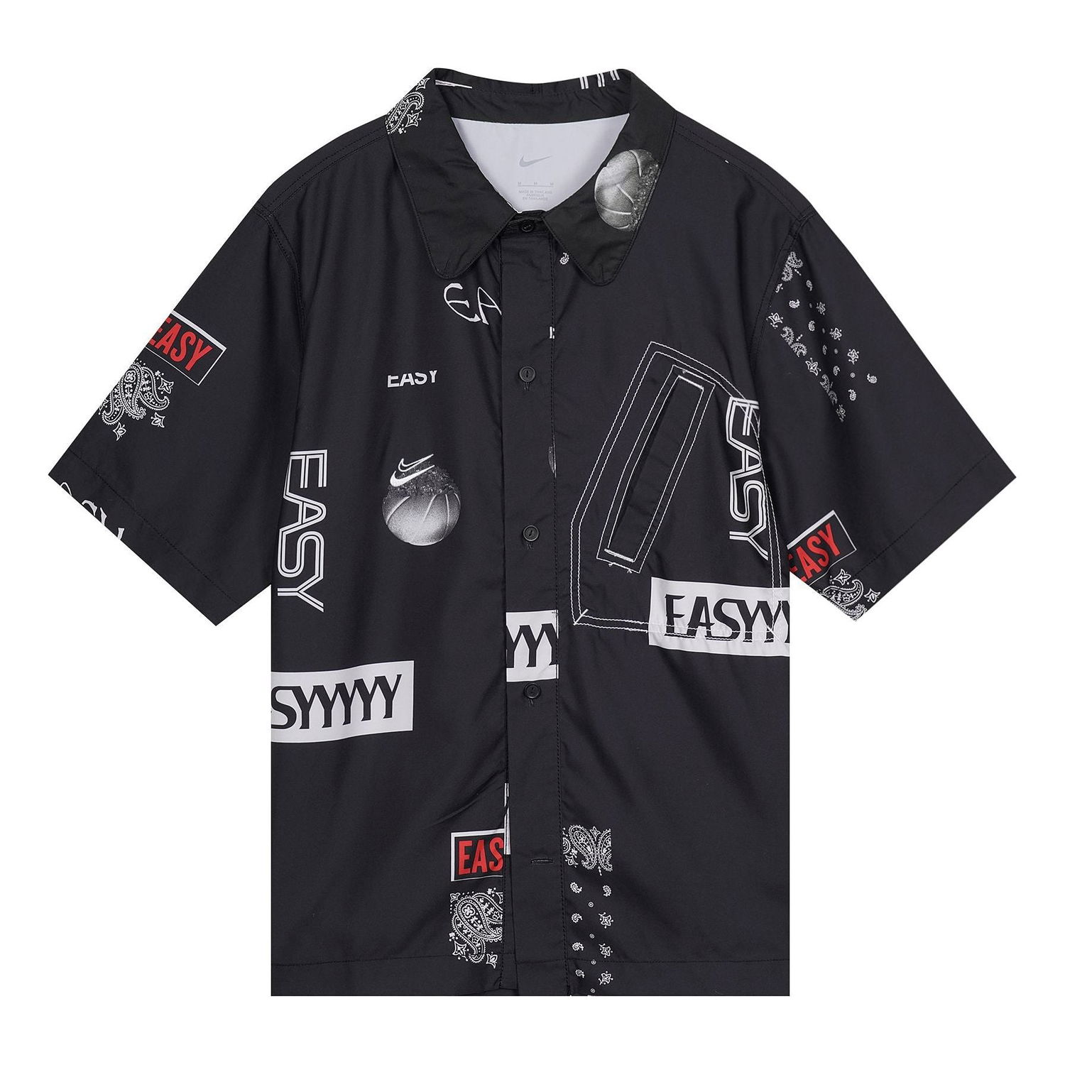 Košeľa Nike Basketball Sports Lapel Short Sleeve Shirt Čierna | DO4024-010, 0