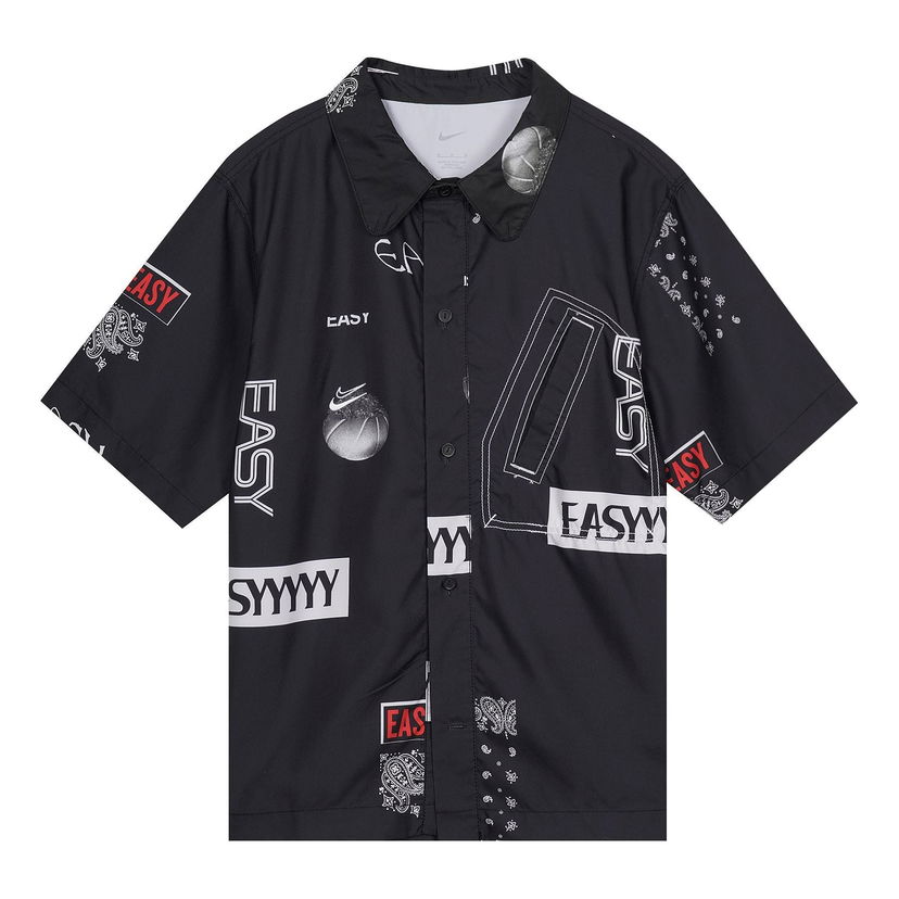 Košeľa Nike Basketball Sports Lapel Short Sleeve Shirt Čierna | DO4024-010