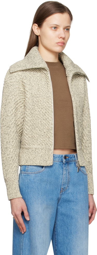 Sveter FERRAGAMO Ferragamo Cotton Diagonal Rib Knit Sweater Béžová | 780976, 1