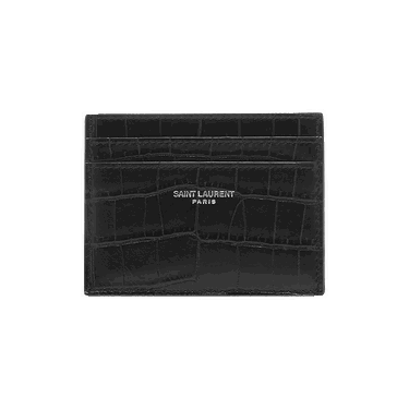 Peňaženka Saint Laurent Embossed Leather Credit Card Case Čierna | 375946 DZE0E 1000, 0