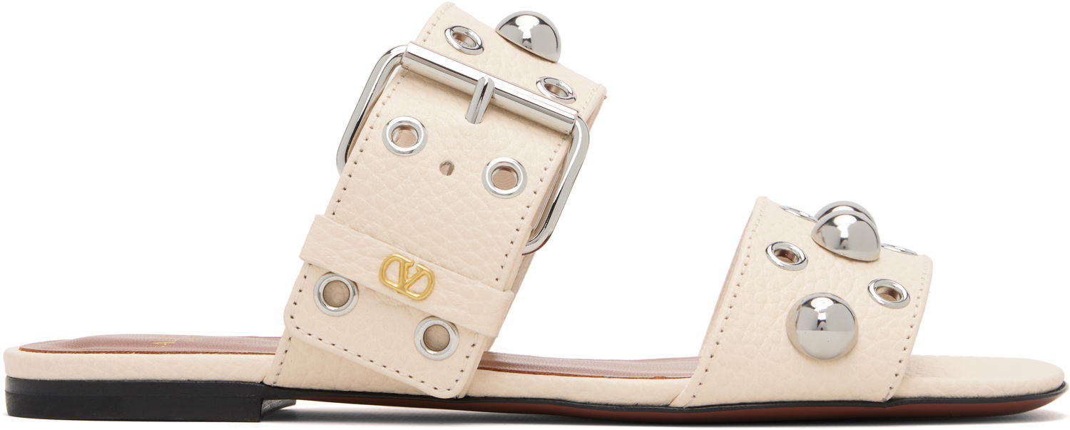 Tenisky a topánky Valentino Garavani Nellcôte Studded Buckle Slide Sandals Béžová | 7W2S0MM4DKV, 0