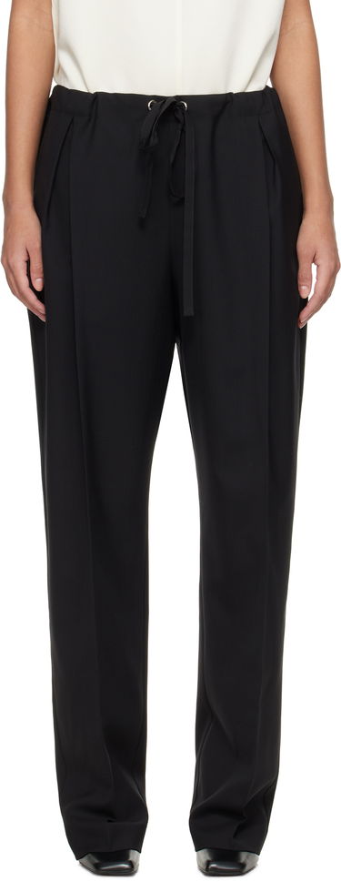 Nohavice Khaite Khaite Trenton Drawstring Pleated Trousers Čierna | 3160575, 0