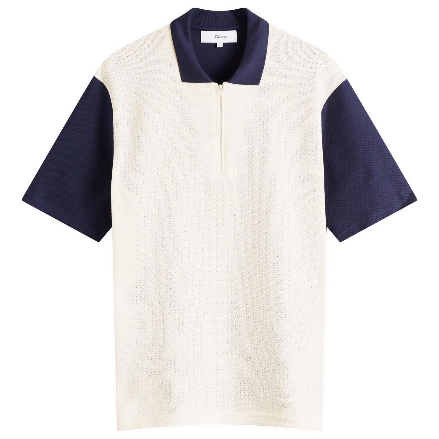 Polo tričko Palmes Palmes Textured Zip Polo Biela | P10-0046-660, 0