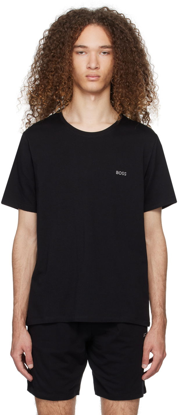 Tričko BOSS Embroidered T-Shirt Čierna | 50515391, 0
