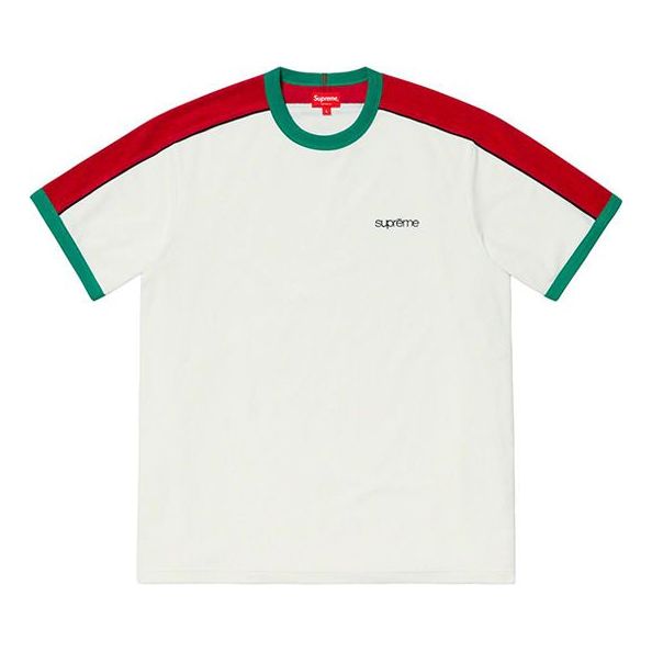Tričko Supreme Shoulder Stripe Terry Short Sleeve T-Shirt Biela | SUP-SS19-10269