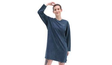 Šaty Vans Moottoo Long Sleeve Dress Modrá | VN0A7RN160Q, 3