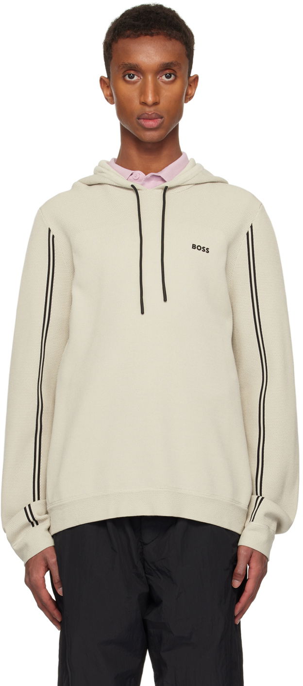 Mikina BOSS Knitted Hoodie Béžová | 50523284, 0