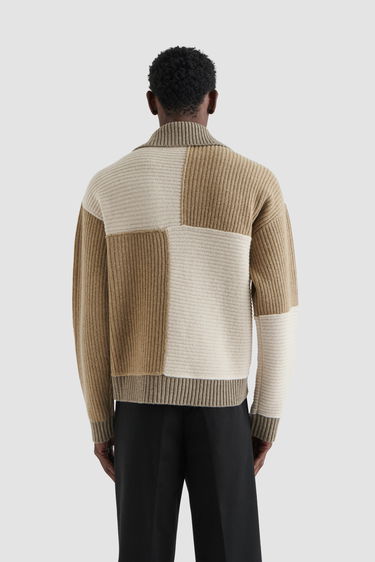 Sveter AXEL ARIGATO Franco Patchwork Sweater Hnedá | A2141002, 3