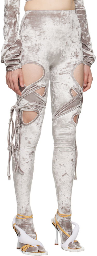 Legíny Ottolinger Ottolinger Velvet Tabi Leggings Šedá | 403003, 1