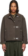 Fireman Jacket with Toggle Closures and Corduroy Collar