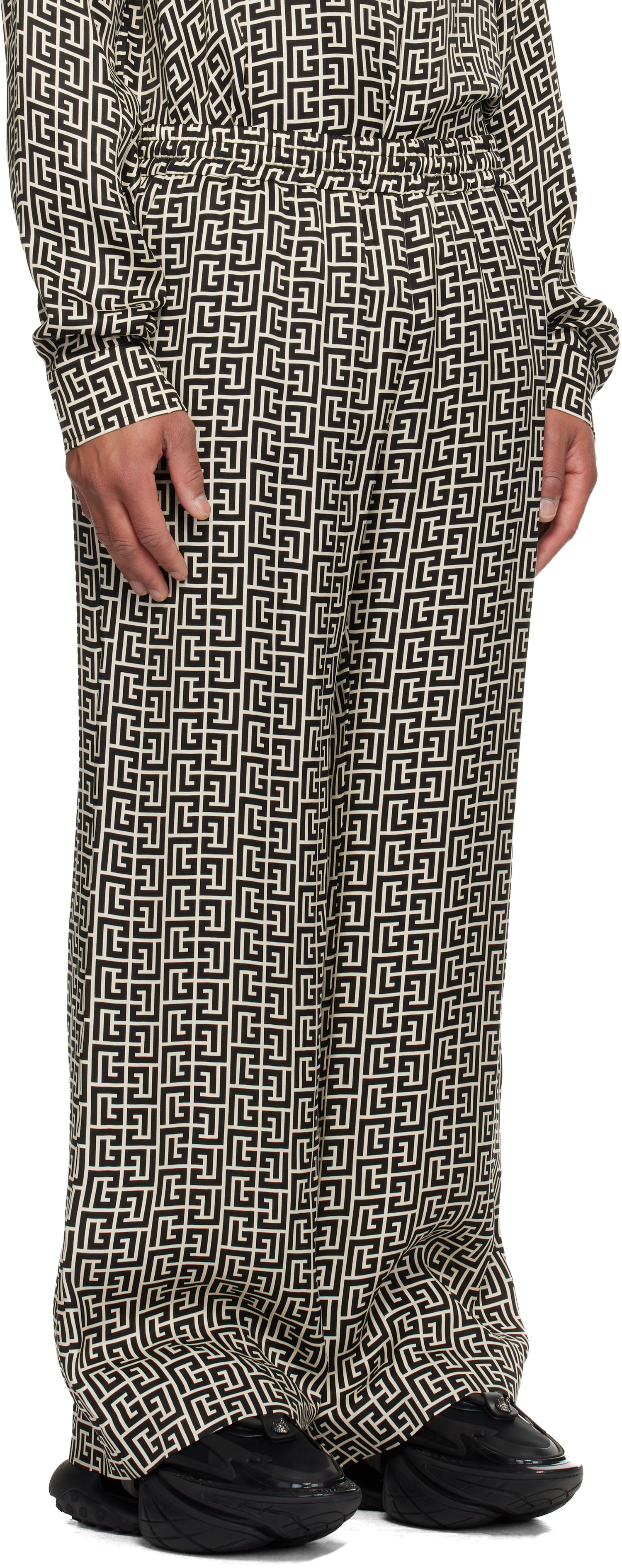 Nohavice Balmain Monogrammed Flowing Trousers Rôznofarebný | FH1PQ347VI36, 1