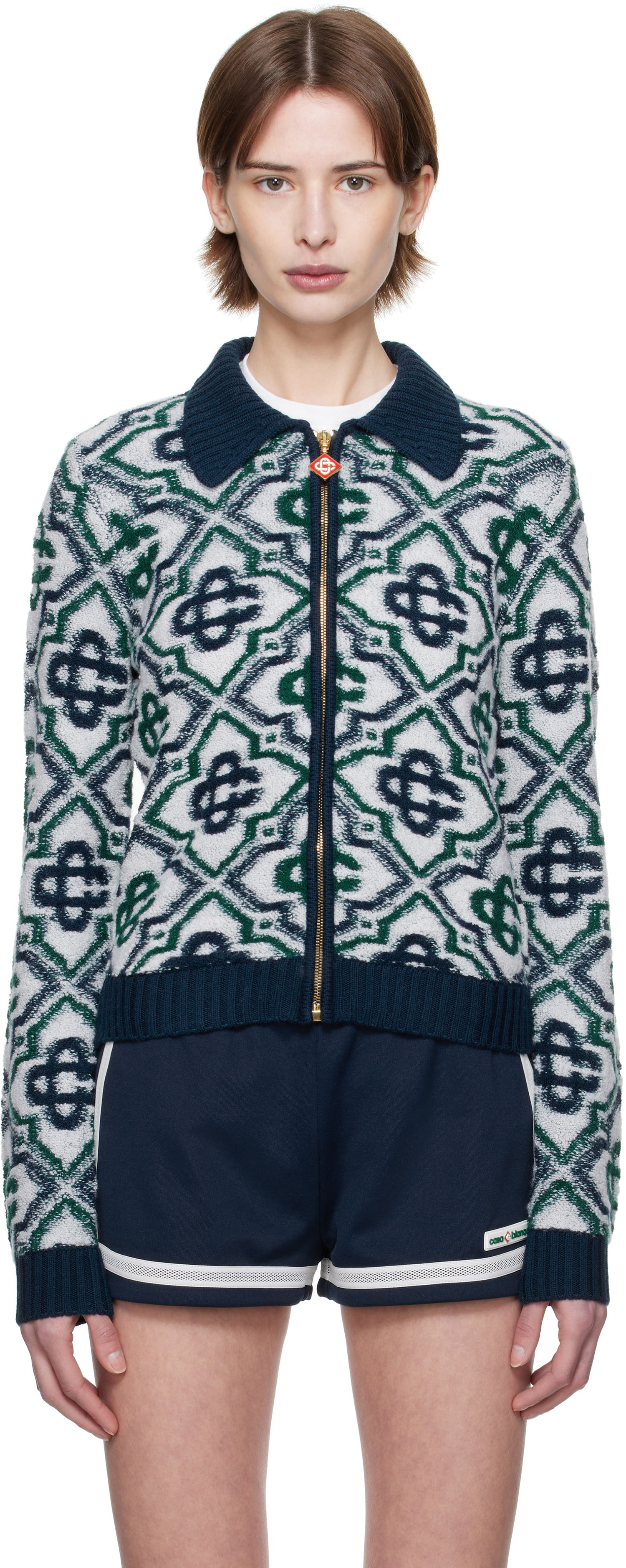 Sveter Casablanca Casablanca Monogram Knit Zip Cardigan Rôznofarebný | WPS25-KW-828-01, 0