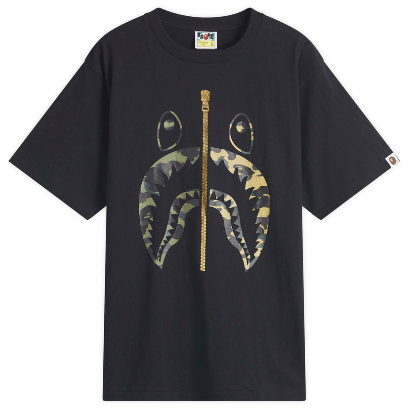 Tričko BAPE Bathing Ape 1st Camo Separate Shark Graphic Tee, Size L Čierna | 001TEL301018M-BLK