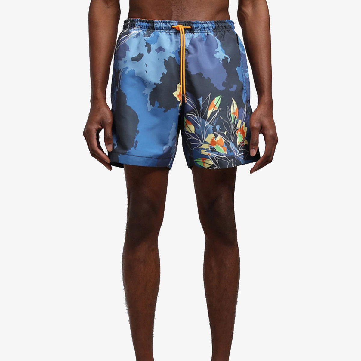 Men's Blue Printed Swim Trunks