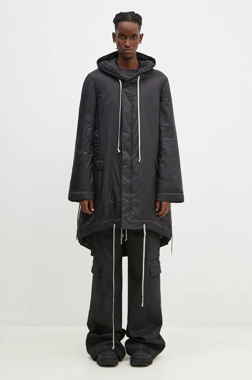 Parka Rick Owens Fishtail Parka Čierna | DU02D2950.NP