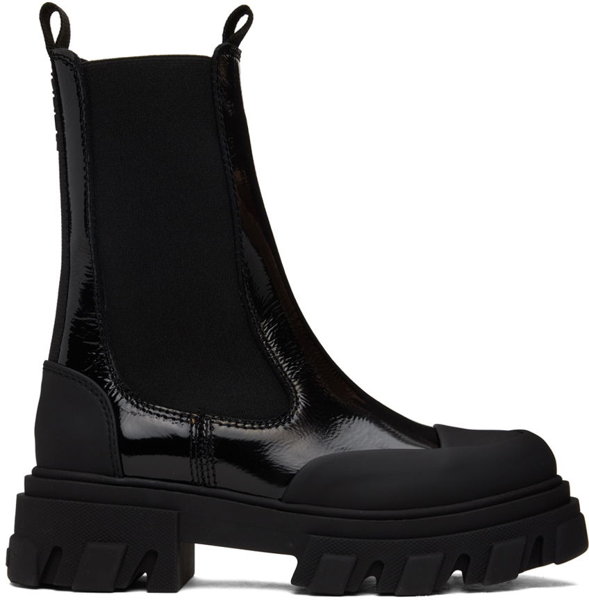 Tenisky a topánky GANNI GANNI Cleated Mid Chelsea Boots Čierna | S2580, 0