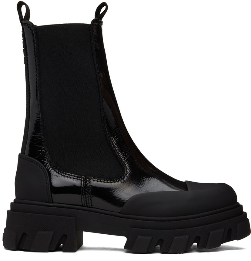 Tenisky a topánky GANNI GANNI Cleated Mid Chelsea Boots Čierna | S2580