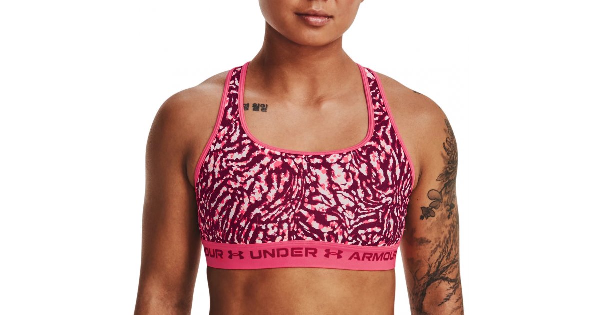 Podprsenka Under Armour Crossback Mid Print Bra Ružová | 1361042-975, 1
