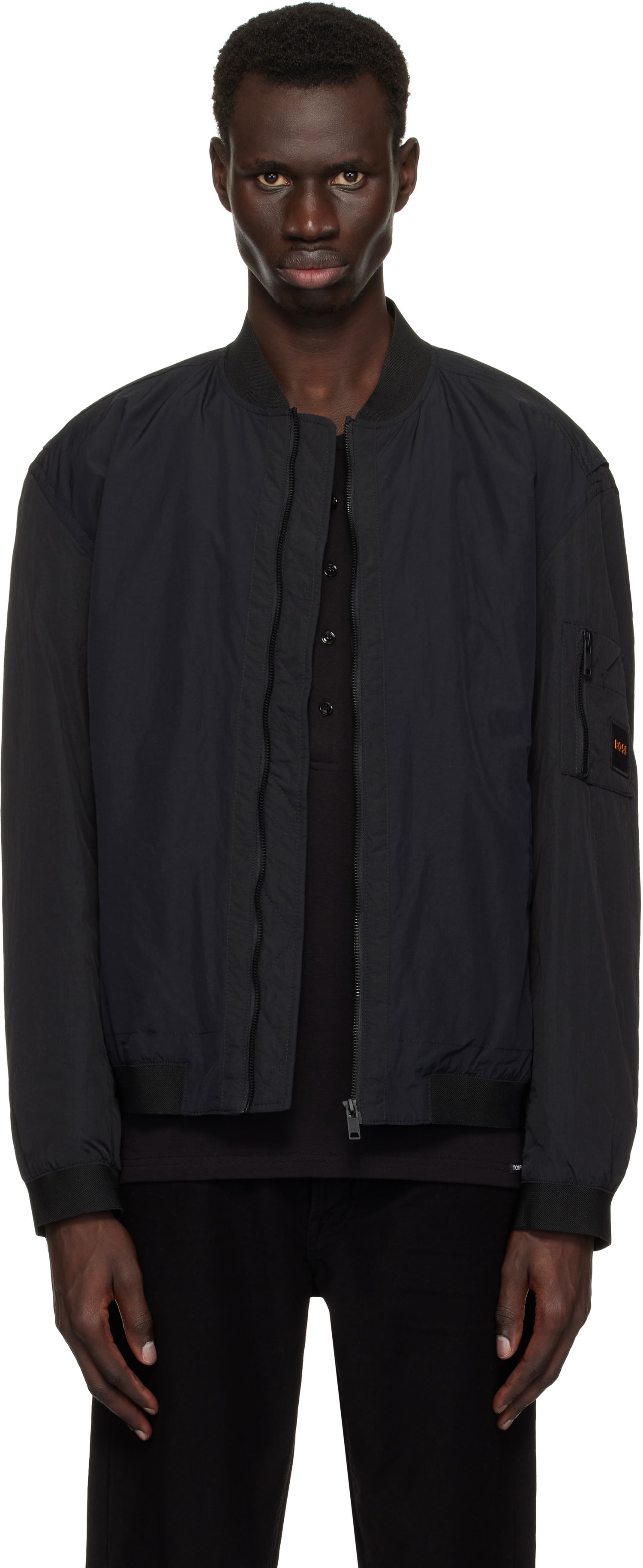 Bomber bunda BOSS BOSS Water-Repellent Bomber Jacket Čierna | 50536798, 0