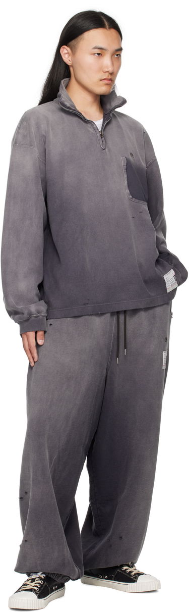 Mikina Maison MIHARA YASUHIRO Maison MIHARA YASUHIRO Sun Faded Quarter Zip-Up Sweatshirt Šedá | A14PO533, 3