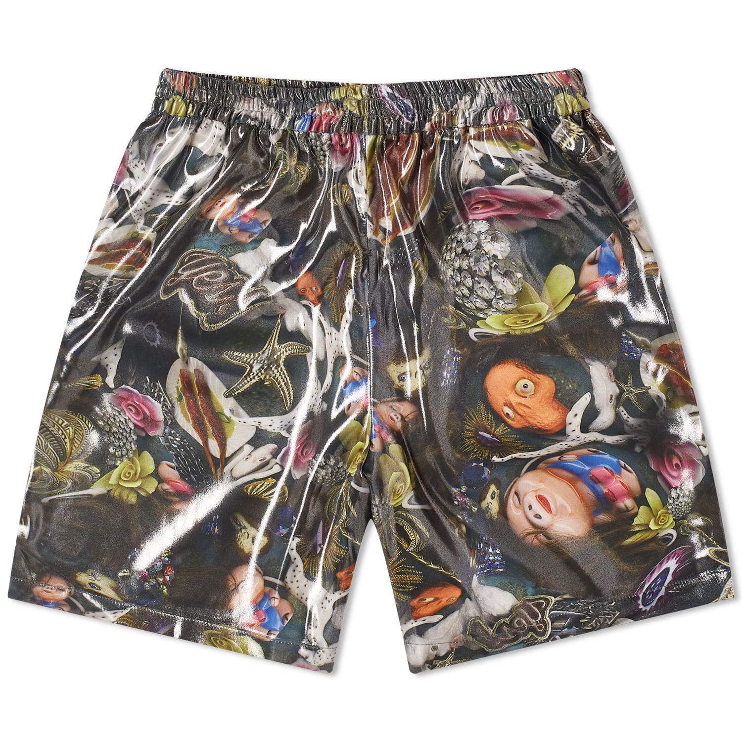 Šortky Acne Studios Rudent Foiled Print Shorts Čierna | BE0151-BDZ, 0
